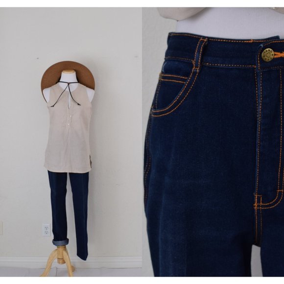 Vintage 90s Gitano Dark Wash stretch jeans size 12 regular | 28 waist - Picture 1 of 10